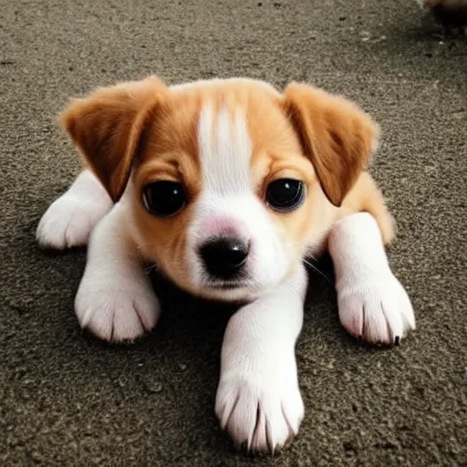 Prompt: cute puppy with an eye in the center of its forehead