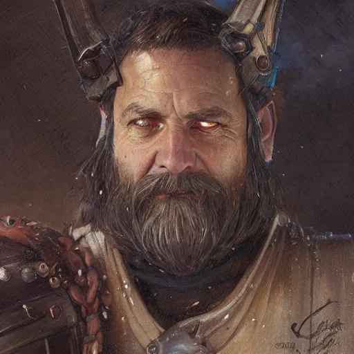 Image similar to the sad blacksmith as a realistic fantasy d & d character, closeup portrait art by donato giancola and greg rutkowski, realistic face, digital art, trending on artstation