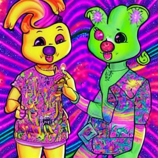 Prompt: Lisa Frank and Goosebumps collaboration