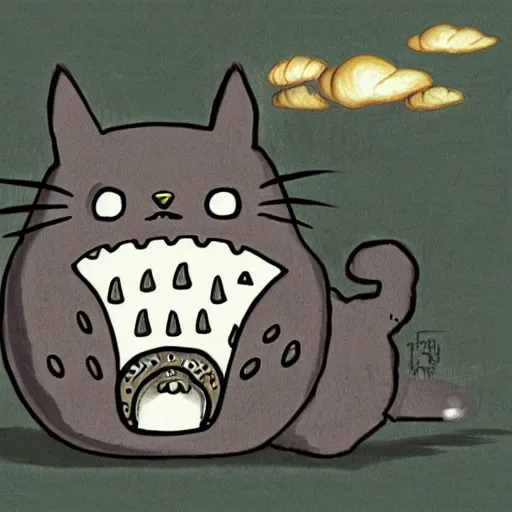 Prompt: cat bus my cousin totoro by h. r. giger