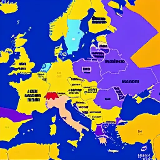 Prompt: the map of europe random countries are in europe