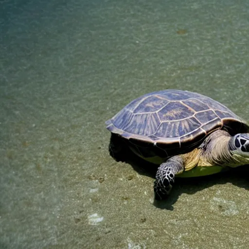 Image similar to a picture of a cute turtle, he is happy