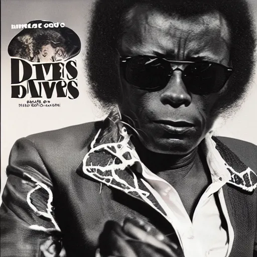 Prompt: miles davis album cover featuring a big hairy spider