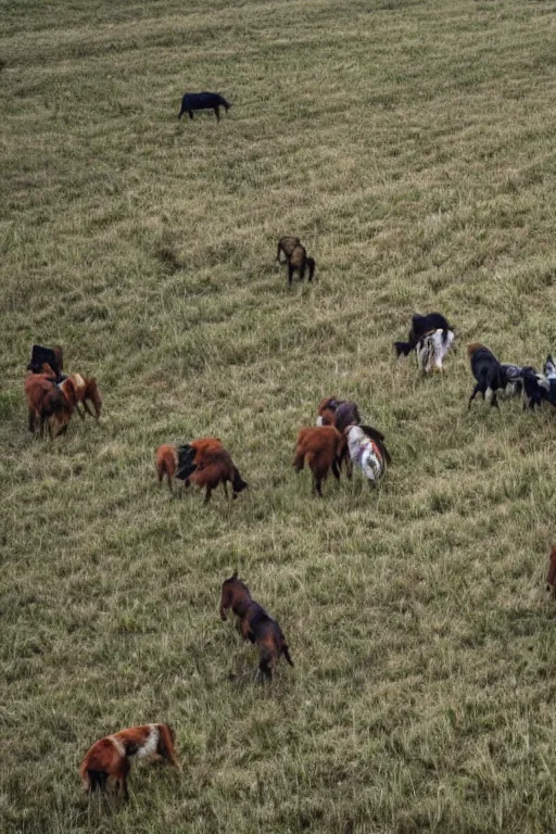 Image similar to herding a field on quadrupedal inkwells, high resolution, hd, 4k