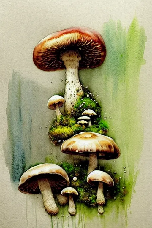 Image similar to soft text and muted colors!!!!!!!!!!! ( ( ( ( watercolor giant flowers, giant mushrooms, moss granular dripping running. ) ) ) ) ) by jean baptiste monge!!!!!!!!!!!!!!!!!!!!!!!!!!!!!!