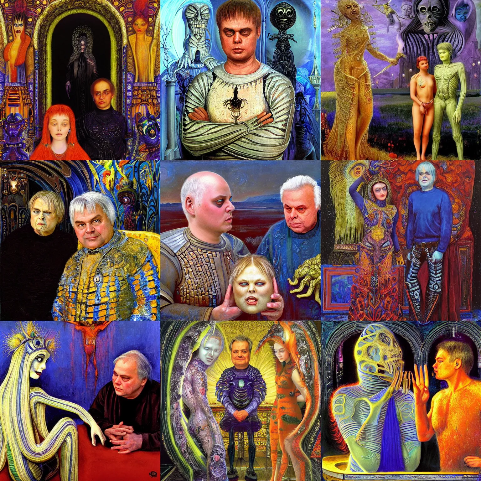 Prompt: Victor Nizovtsev and H. R. Giger and mc esher