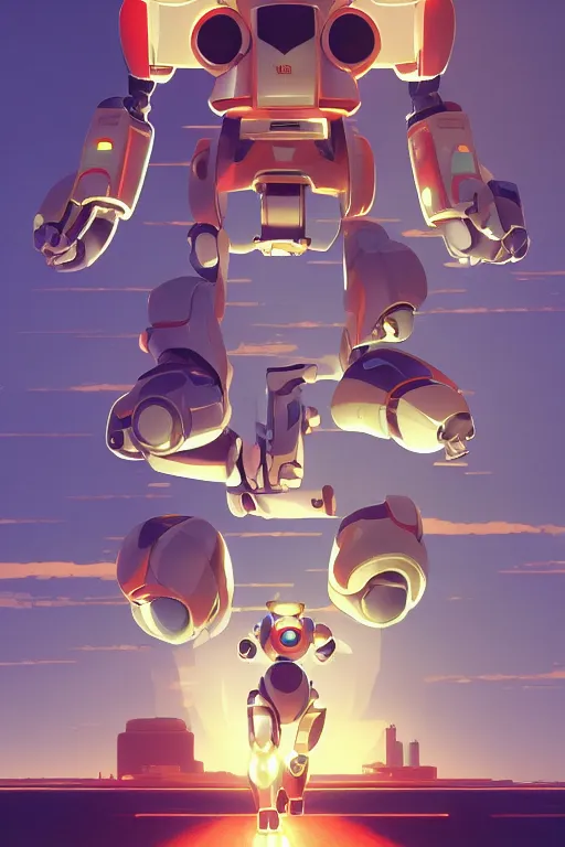 Image similar to metabots medabots medarotto medarot robot minimalist comics, behance hd by jesper ejsing, by rhads, makoto shinkai and lois van baarle, ilya kuvshinov, rossdraws global illumination ray tracing hdr radiating a glowing aura