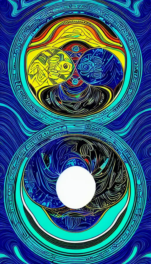 Image similar to Abstract representation of ying Yang concept, by Dan mumford,