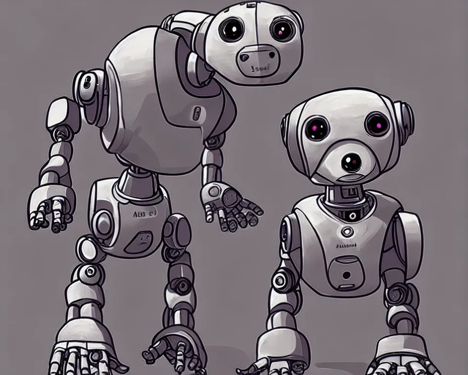 Image similar to a ( ( ( ( ( ( ( cute robot puppy cyborg ) ) ) ) ) ) ) illustration by aaron miller!!!!!!!!!!!!!!!