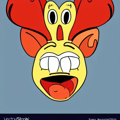 Prompt: face icon vector minimalist the ren & stimpy show tomine, adrian