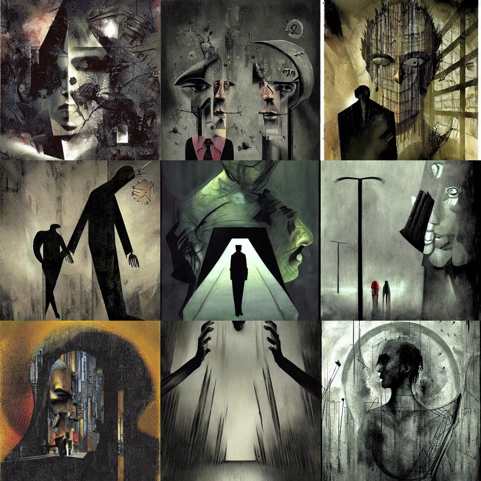 Prompt: dreary realism universe where humans don't exist, by dave mckean