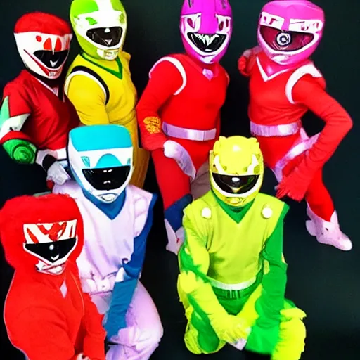 Prompt: sour patch power rangers