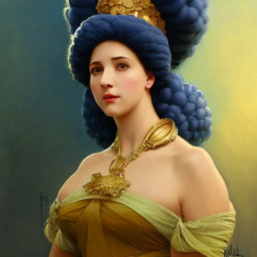 Image similar to marge simpson, intricate, elegant, highly detailed, digital painting, artstation, concept art, smooth, sharp focus, illustration, art by artgerm and greg rutkowski and alphonse mucha and william - adolphe bouguereau