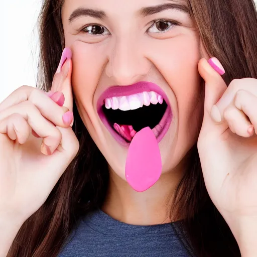 Image similar to fashion accessory holds the sides of your mouth up into a smile, product photo, detailed, 4k