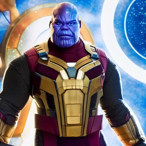 Image similar to george lopez as thanos, still from avengers endgame