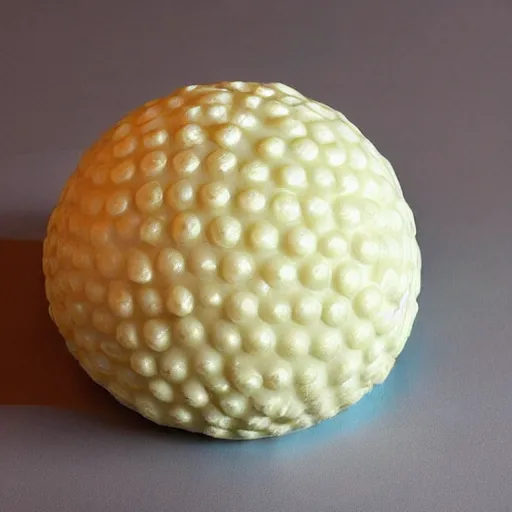 Image similar to Ball made of Macaroni, steamy, cheesy