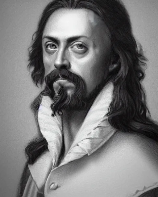 Image similar to pencil drawing of beautiful russian peter the great, hyper realistic face, in the style of greg rutkowski, fantasy, amazing detail, epic, elegant, smooth, sharp focus, from the front