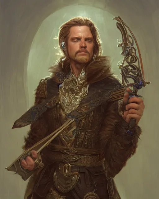 white male rogue bard portrait, highly detailed, very | Stable ...