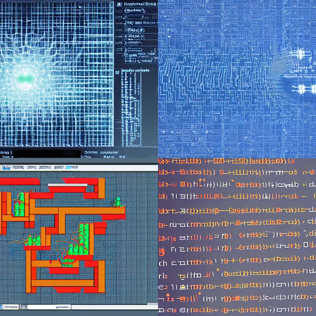 Prompt: a programmer working on a wave-function collapse algorithm