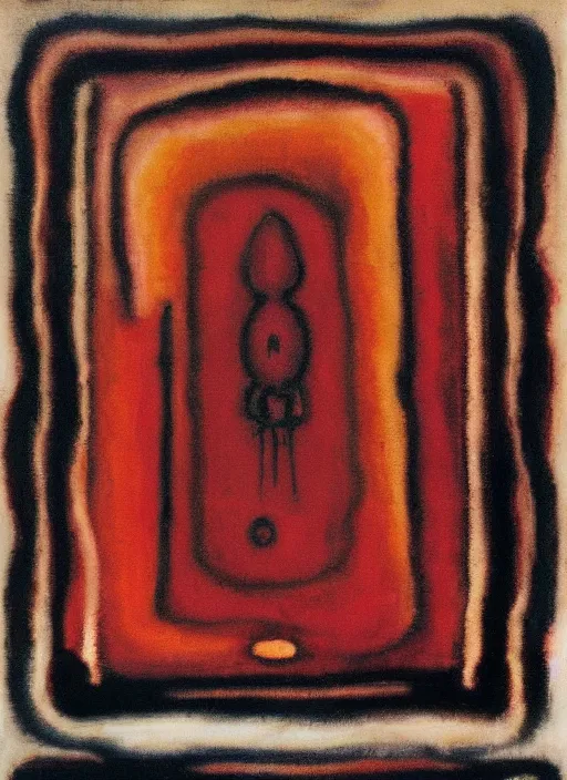 Image similar to biomechanical talisman of a spell for the emanation of yoth that requires a child's blood by maggi mcdonald, mark rothko, sabina klein