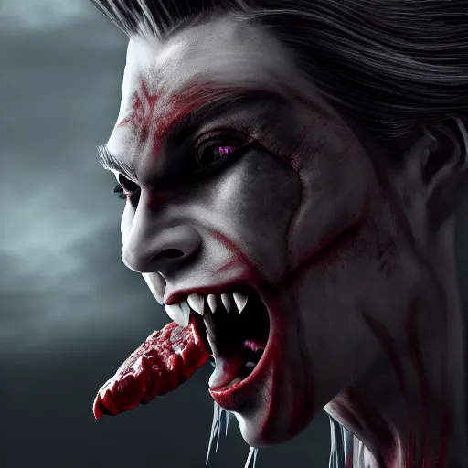 Prompt: beautiful vampire warrior, highly detailed, 4k, HDR, smooth, sharp focus, hyper realistic, high resolution