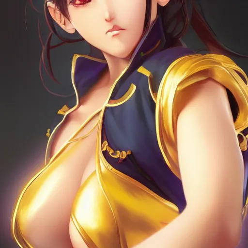 Image similar to A semi realistic anime portrait of Chun li, by Stanley Artgerm Lau, WLOP, Rossdraws, James Jean, Andrei Riabovitchev, Marc Simonetti, and Sakimichan, tranding on artstation, SFW version