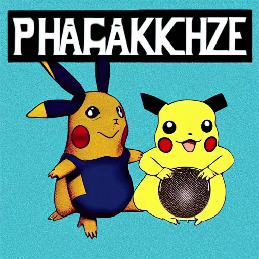 Image similar to a music album cover of vaporize pikachu