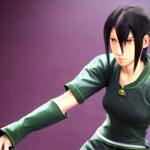 Image similar to toph beifong in final fantasy vii remake, character render, full body shot, highly detailed, in game render