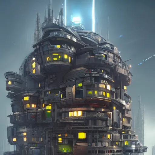 Image similar to one building stock image, futuristic kitbash, jama jurabaev, tyler edlin, james paick, emmanuel shiru, victor mosquera, modular detailed, artstation, for aaa game, high quality