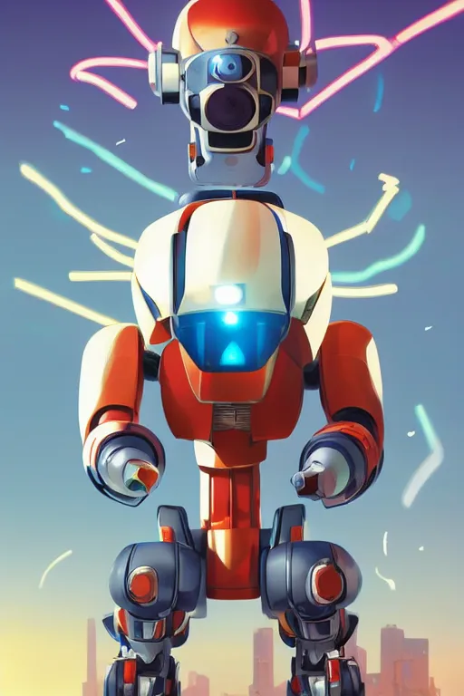 Image similar to metabots medabots medarotto medarot robot minimalist comics helmet mask neon cybereye, behance hd by jesper ejsing, by rhads, makoto shinkai and lois van baarle, ilya kuvshinov, rossdraws global illumination ray tracing hdr radiating a glowing aura