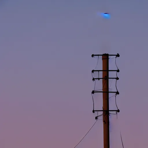 Image similar to photo of low moon behind power pole, telephoto lens