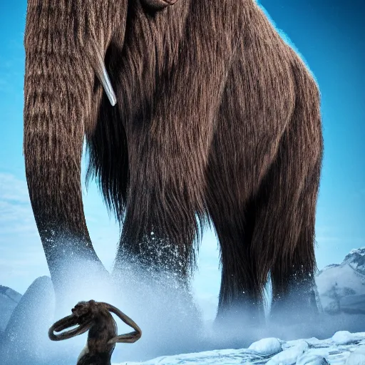 Prompt: photo of a mammoth, highly detailed, gettyimages, cinematic lighting, 4 k hd photo, trending on artstation, hyper realistic rendering photography, ultra wide angle, long shot, 8 k