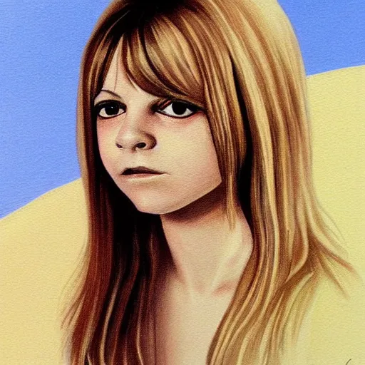 Prompt: a very beautiful portrait painting of France Gall