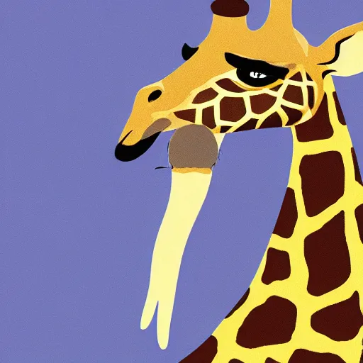 Image similar to an illustration of a giraffe using rollers