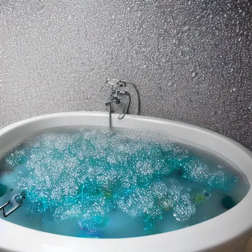 Prompt: bathtub full of bubbles