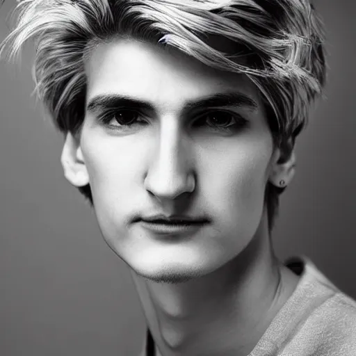 Image similar to really handsome gigachad xqc, portrait photograph : : realistic : : 1 dslr : : 1 - - quality 2