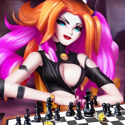 AI Art: Checkmate! ~ Chess Duel: Fox Girl vs. Tentacle by @Koneko Aisuzu