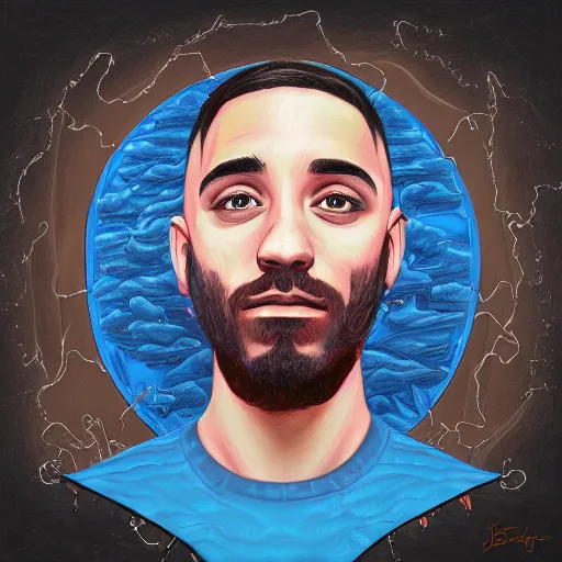 Prompt: a recreation of the Human Condition album cover artwork by Jon Bellion, digital painting, super detailed