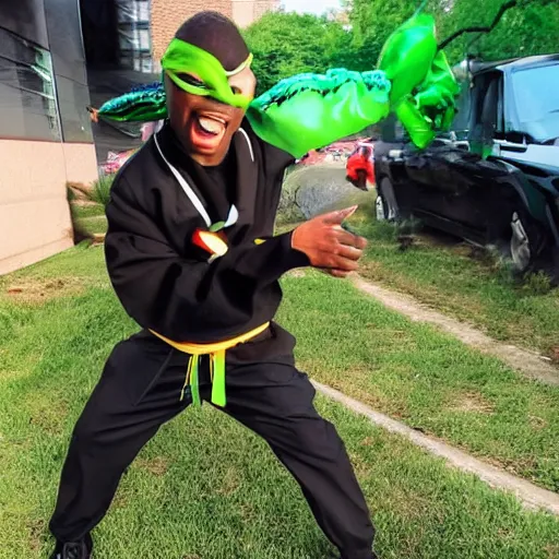 Image similar to keenan thompson as a ninja turtle