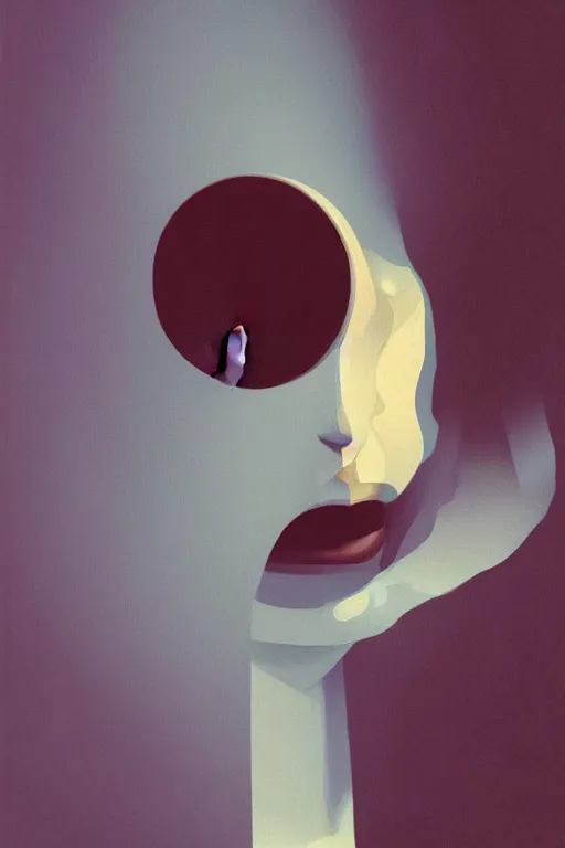 Image similar to woman wearing Oculus and digital glitch head Edward Hopper and James Gilleard, Zdzislaw Beksisnski, higly detailed