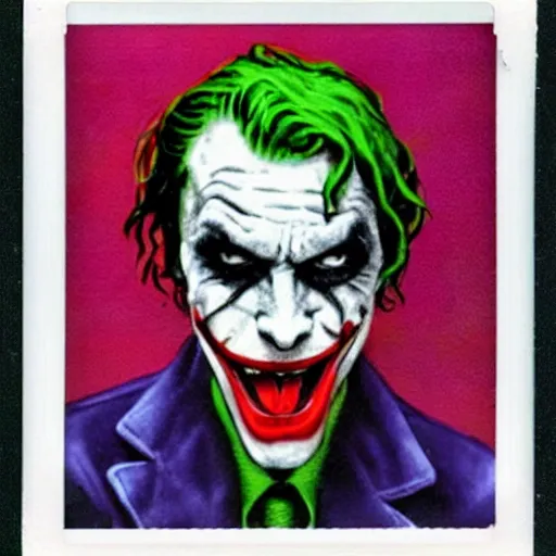 Image similar to a polaroid of the joker