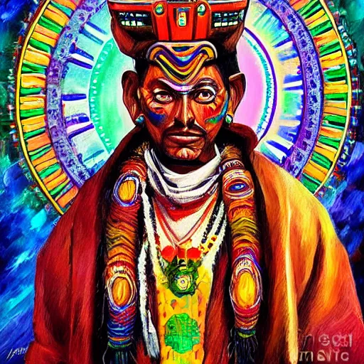 Image similar to DMT Aztec Priest artwork by Afremov, Leonid