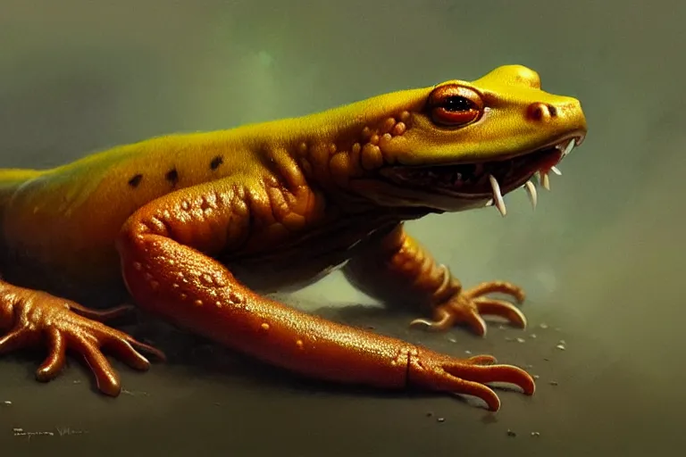 Image similar to salamander, photorealistic, trending on artstation, by bayard wu, anna podedworna, gaston bussiere, greg rutkowski