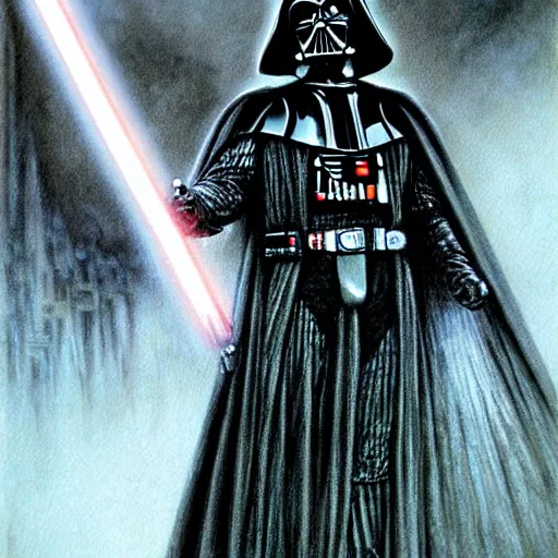 Image similar to darth vader by luis royo