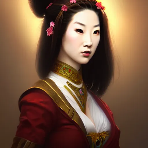 Image similar to beautiful women with oriental faces, character portrait, sharp, digital matte painting, by asher brown durand, trending on artstation