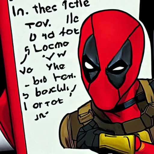 Image similar to Deadpool got a love letter