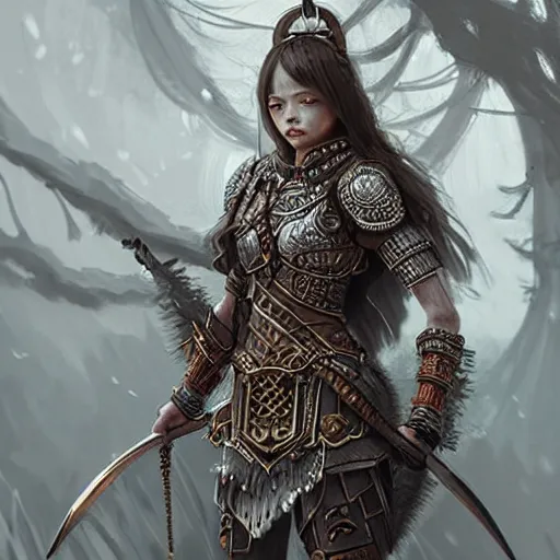 Image similar to beautiful extremely detailed intricate concept art depicting a warrior by wlop. shining jewelry. bcy. net