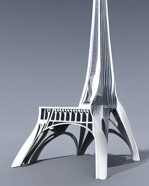 Image similar to Tour Eiffel futuristic style design by Zahah Hadid