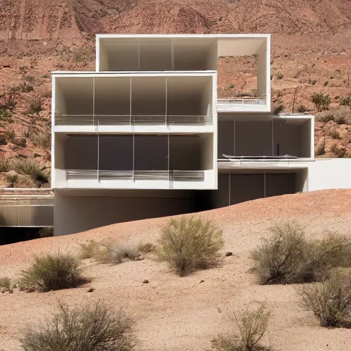 Prompt: mvrdv building in the desert