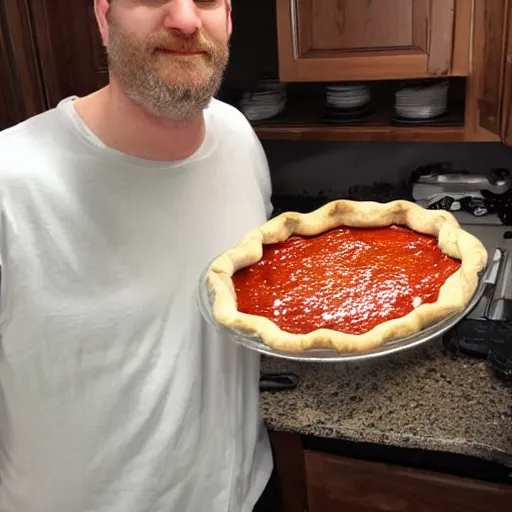 Image similar to ethan van sciver is sniffing a warm baked pie in his kitchen in the middle of the night h 7 0 4